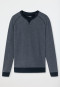 Shirt lange mouwen fleece boorden nachtblauw - Mix+Relax