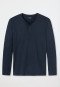 Shirt lange mouwen jersey knoopjespad donkerblauw - Mix+Relax