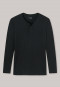 Tee-shirt noir à manches longues et patte de boutonnage - Mix & Relax