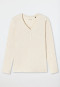 Long-sleeved shirt modal V-neck button placket nude heather - Mix & Relax