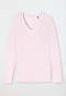 Shirt long-sleeved modal V-neck powder pink - Mix+Relax