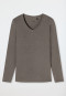 Shirt long-sleeved modal V-neck taupe - Mix+Relax