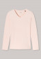 Tee-shirt manches longues modal encolure en V rose pâle - Mix+Relax