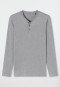Maglia a maniche lunghe in cotone biologico con abbottonatura, grigio screziato - Mix+Relax