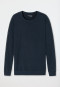 Shirt lange mouwen sweatstof biologisch katoen Tencel manchetten strepen donkerblauw - Mix+Relax