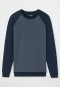 Maglia a manica lunga con polsini, in tencel, girocollo, fantasia in blu scuro - Mix+Relax