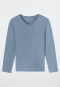 Shirt langarm V-Ausschnitt blaugrau - Mix+Relax