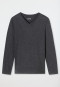 Shirt long-sleeve v-neckline dark grey mottled - Mix+Relax