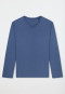 Shirt met lange mouwen en v-hals, faded denim - Mix+ Relax