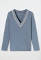 Shirt long-sleeve v-neck jeans-mottled - Mix+Relax