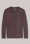 Shirt langarm V-Ausschnitt rotbraun - Mix & Relax Cotton Modal