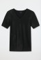 Shirt interlock seamless short-sleeved V-neck black Laser Cut