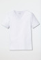 Shirt Interlock seamless kurzarm V-Ausschnitt weiß - Laser Cut