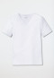 Shirt Interlock naadloze korte mouw V-hals wit - Laser Cut