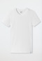 Maglietta a maniche corte con scollatura a V, bianca - Long Life Cotton
