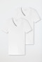 Shirts short-sleeved 2-pack organic cotton deep V-neck white - 95/5