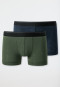 Shorts 2er-Pack Cotton-Modal Ringel anthrazit/ khaki - Personal Fit