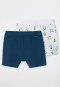 Shorts 2-pack frogs white / blue - Fine Rib