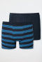 Boxer briefs 2-pack organic cotton dark blue/ striped - 95/5