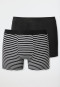 Boxer briefs 2-pack organic cotton black/ striped - 95/5