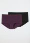Boyshorts 2-pack organic cotton black/plum - 95/5