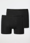 Boxer briefs double pack organic cotton woven elastic waistband black - 95/5
