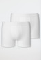 Shorts in confezione da 2 pezzi in cotone organico con fascia in vita in tessuto elastico di colore bianco - 95/5