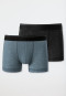 Pantaloncini in viscosa a righe in confezione da 2, nero/grigio - Personal Fit