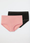 Shorts in confezione da 2 pezzi in viscosa rosa/nero - Personal Fit