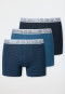 Short 3-pack biokatoen jeansblauw / nachtblauw / blauw patroon - 95/5