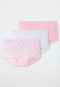 Shorts 3-pack biokatoen paard streepjes wit/roze - 95/5