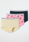 Shorties lot de 3 coton bio rayures ananas bleu foncé/vanille/rose - 95/5