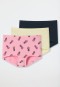 Boyshorts 3-pack organic cotton soft waistband pineapple dark blue/vanilla/pink - 95/5