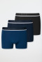 Boxer briefs 3-pack organic cotton woven elastic waistband blue / black - 95/5