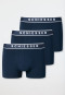 Shorts 3-pack organic cotton woven elastic waistband dark blue - 95/5