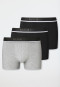 Shorts 3er-Pack Organic Cotton Webgummibund schwarz/grau - 95/5