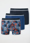 Boxer briefs 3-pack organic cotton woven elastic waistband solid floral pattern multicolored - 95/5