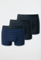 Shorts 3-pack biologisch katoen geweven elastische tailleband uni/gestreept meerkleurig - 95/5