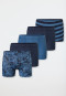 Short set van 5 streepjes blauw - 95/5