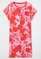 Slaapshirt korte mouw bloemenprint zuurstokroze - Modern Nightwear