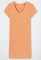 Sleepshirt kurzarm Doppelripp V-Ausschnitt pfirsich - Modern Rib - Natural Dye