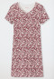 Sleep shirt short-sleeved interlock V-neck lace floral print plum - Feminine Floral Comfort Fit