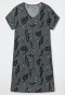 Camicia da notte a maniche corte in modal con scollo a V, stampa di foglie, multicolore - Contemporary Nightwear