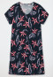 Chemise de nuit manches courtes modal encolure en V imprimé feuilles multicolore - Contemporary Nightwear