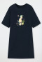 Maglia da notte a maniche corte in cotone biologico con motivo di cacatua, blu scuro - Ocean Flow