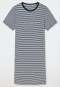 Sleep shirt short-sleeved organic cotton stripes blue - Nightwear Blau