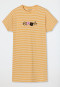 Chemise de nuit manches courtes coton biologique rayures fleurs jaunes - Happy Summer
