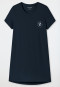 Sleepshirt kurzarm Print dunkelblau - Essential Nightwear