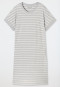 Slaapshirt met korte mouwen, gestrept, zilvergrijs gemêleerd - Casual Essentials