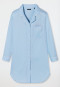 Maglia da notte a maniche lunghe in raso di cotone intrecciato con abbottonatura e pistagna, azzurro - selected! premium inspiration
